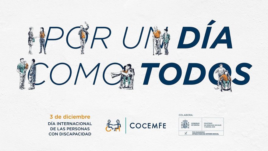 Cartel de la campaña 'Por un día como todos', de COCEMFE