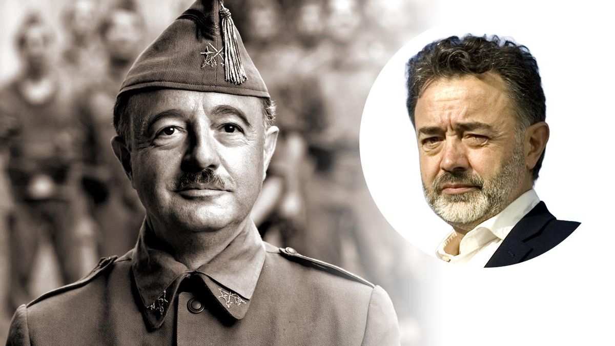 Santi Prego como Franco en 'Mientras dure la guerra' y en la vida real