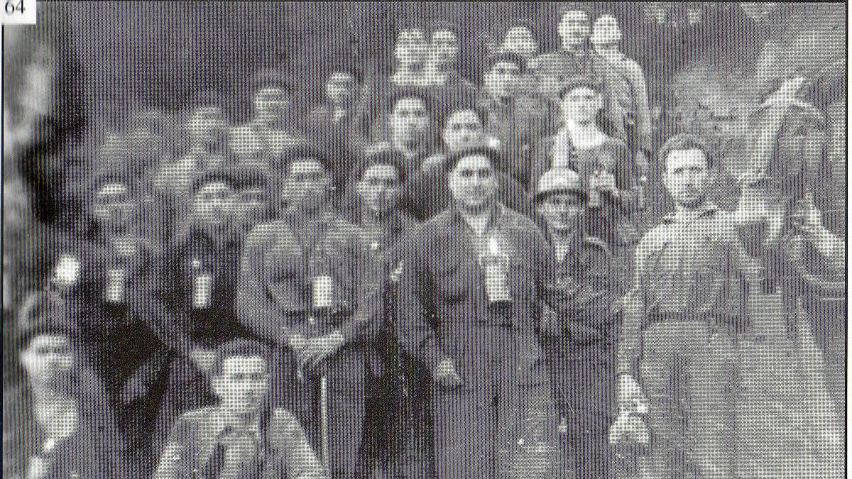 Foto sin datar de mineros de Fabero