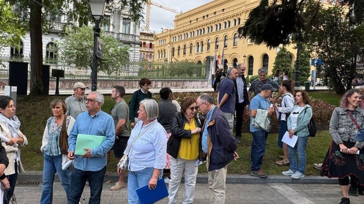 Varios integrandes de la plataforma en Oviedo.