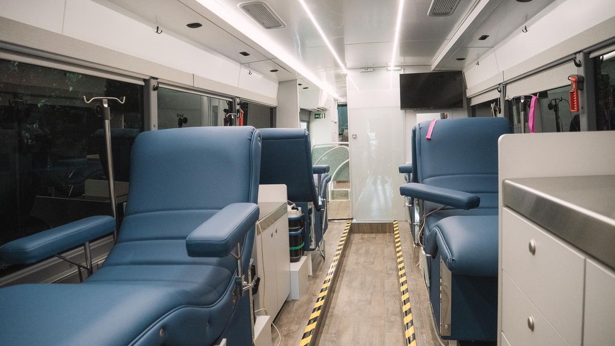 Interior de la nueva unidad móvil del Banco de Sangre de La Rioja