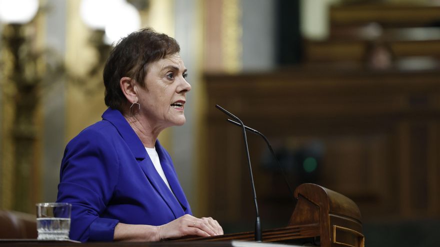 La portavoz de EH Bildu, Mertxe Aizpurua, interviene este miércoles durante el pleno del Congreso.
