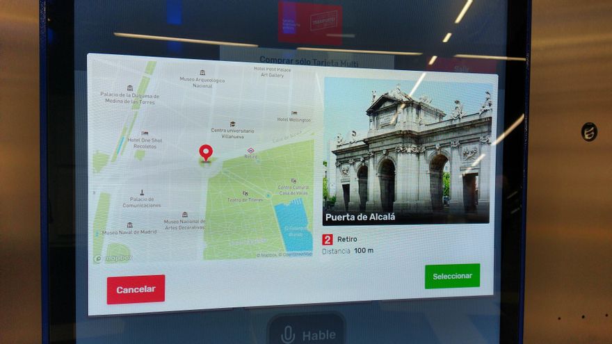 Selección de punto de interés en las nuevas máquinas de compra de billetes