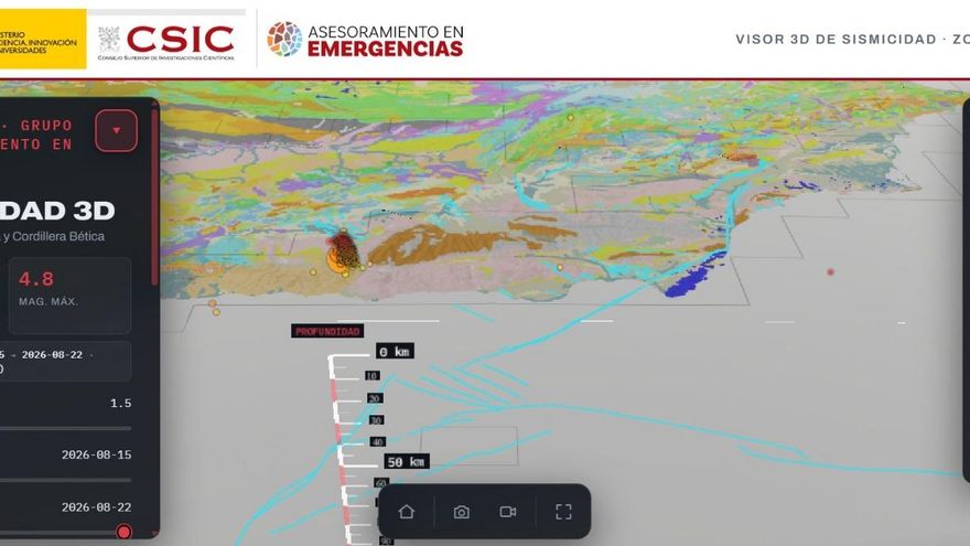 El CSIC desarrolla un visor de acceso abierto para facilitar el seguimiento y análisis de los terremotos en Granada