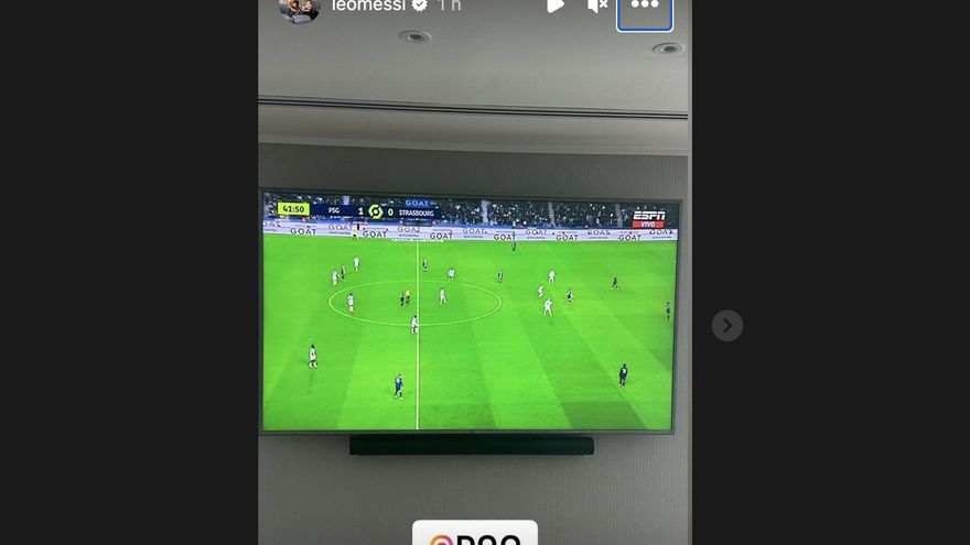 Messi subió una historia de Instagram en pleno partido del PSG