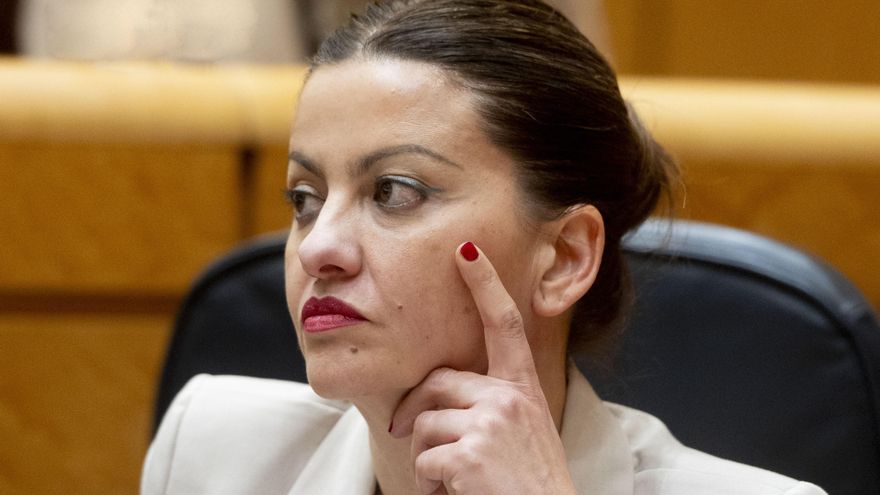 La ministra de Juventud e Infancia, Sira Rego, durante una sesión de control en el Senado, a 8 de abril de 2025, en Madrid (España).