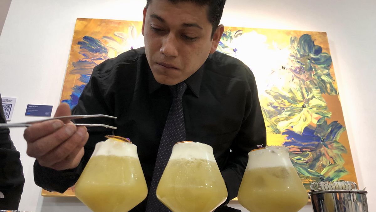 Fotografía de archivo en donde se ve a un barista mientras prepara un cóctel a base de pisco. EFE / Fernando Gimeno