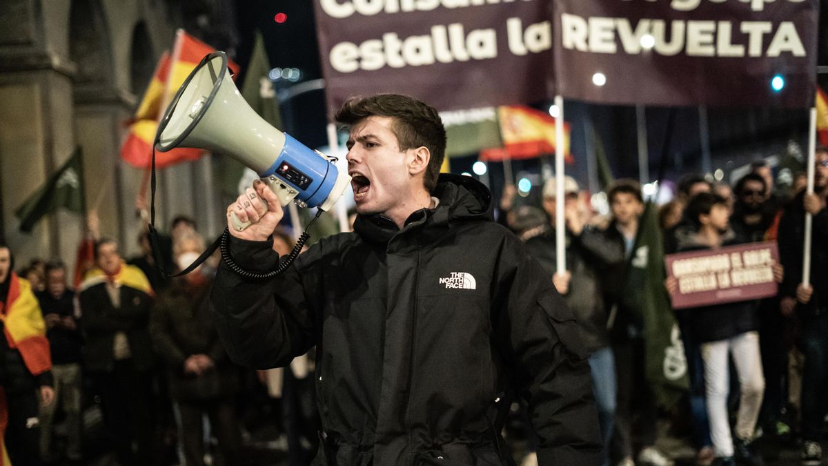 Uno de los manifestantes del sindicato 'Solidaridad'