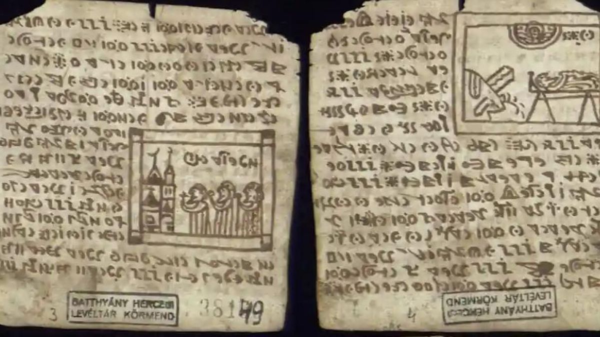 Cuatro páginas manuscritas contienen pasajes del Evangelio de Lucas