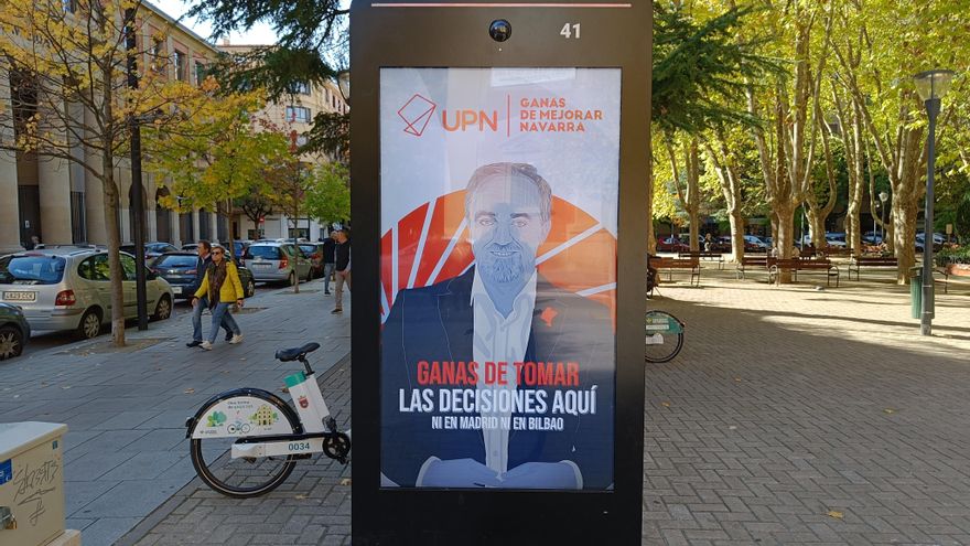 UPN llena con sus siglas las calles de Pamplona: "Ganas de tomar las decisiones aquí, ni en Madrid ni en Bilbao"
