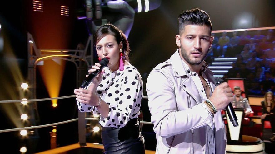 Loukas y Anabel en su batalla de La Voz 5