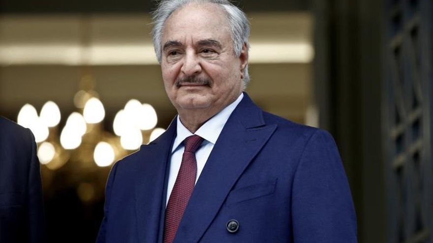 El jefe del Ejército Nacional Libio (LNA), el mariscal Jalifa Hafterl, en Atenas.