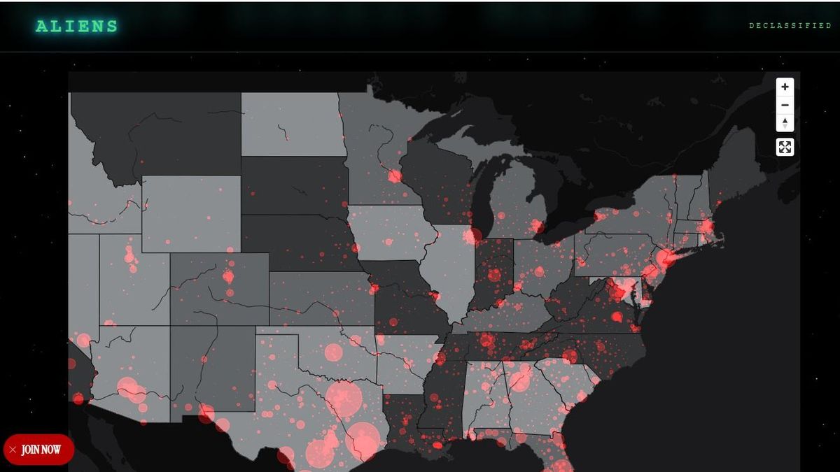Mapa de arrestos de personas migrantes en la web de la Casa Blanca.