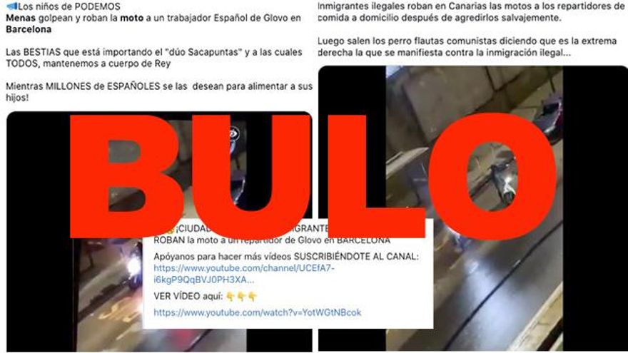 No, este vídeo no muestra a menores inmigrantes atracando a un repartidor de Glovo en Barcelona: es un bulo