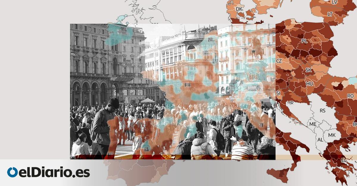 El mapa de la crisis demográfica europea: así sería la Europa sin inmigración que ansía la extrema derecha