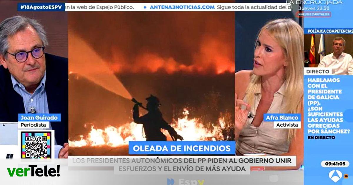 ESPEJO PÚBLICO
Marhuenda y Afra Blanco chocan en Antena 3 en una agria discusión por los incendios: “Haz tu relato sin insultarme”