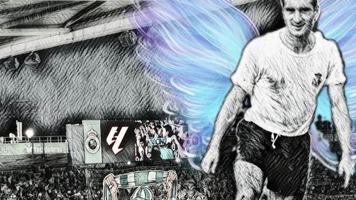 Ilustración del legendario exjugador del Racing, Chisco Salcines.