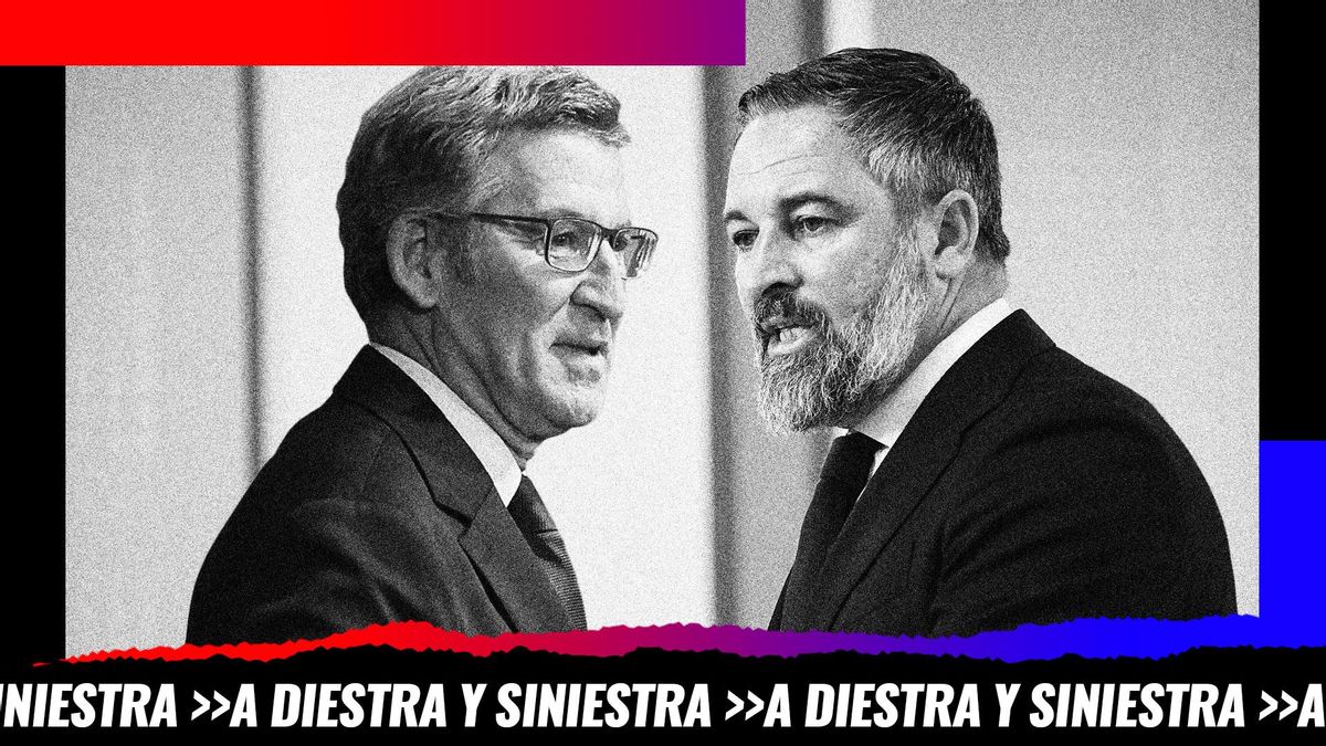 Montaje: el líder del PP Alberto Núñez Feijóo y su homónimo en Vox Santiago Abascal