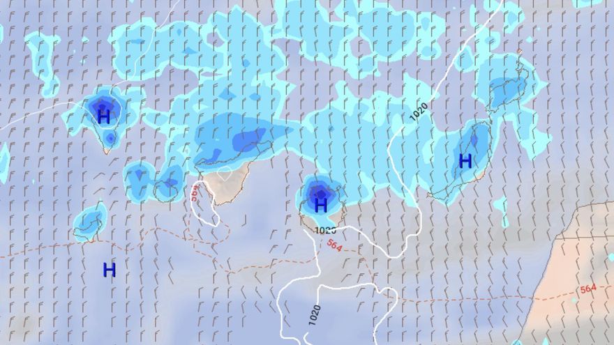 Las lluvias regresan a Canarias impulsadas por un tren de borrascas en el Atlántico