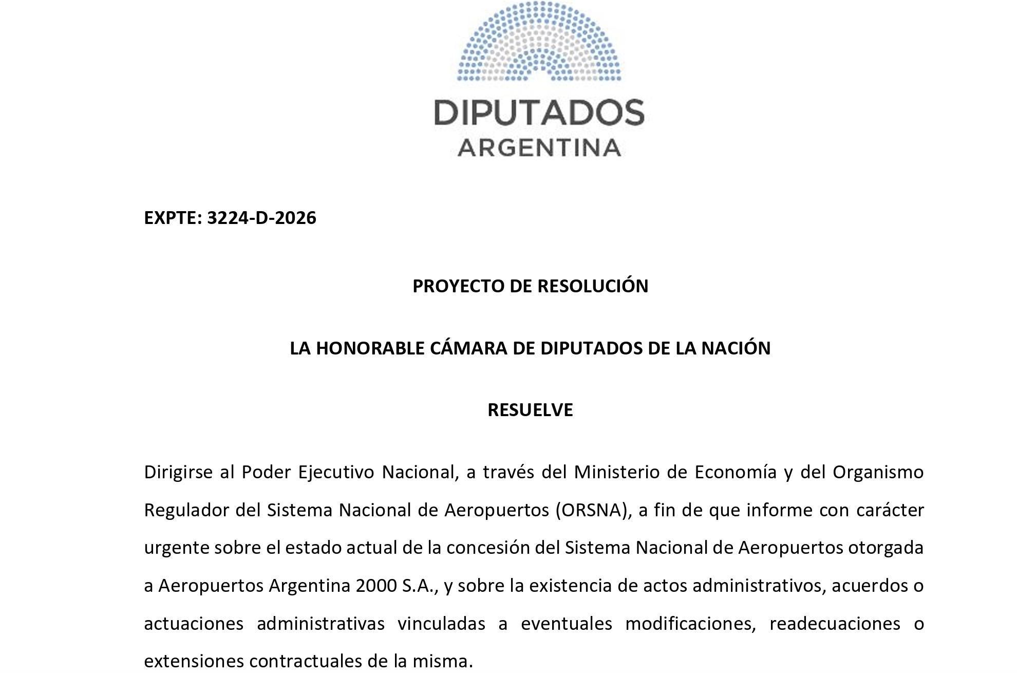 El pedido de información del diputado Esteban Paulón.