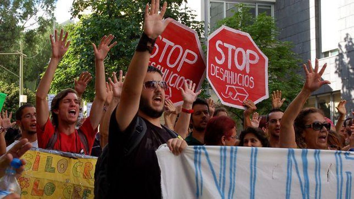 Manifestación de la plataforma Stop Desahucios en una imagen de archivo