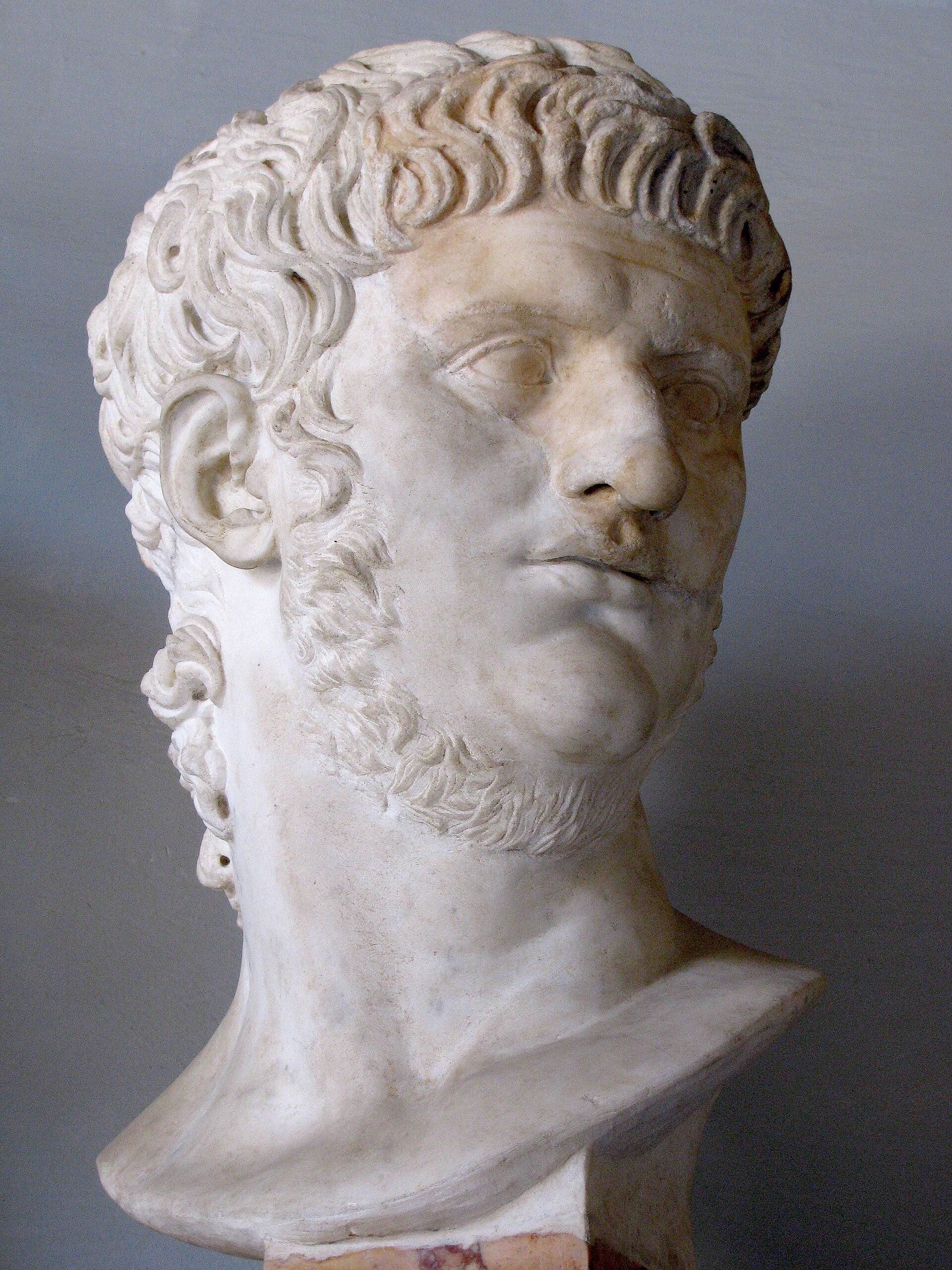 Busto de Nerón en el Museo Capitolino, Roma, restaurado en el siglo XVII