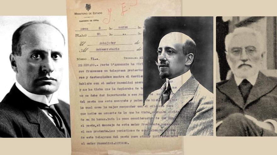 El hallazgo de un cable diplomático revela que Mussolini despreció al poeta e inspirador del fascismo D'Annunzio por su defensa de Unamuno