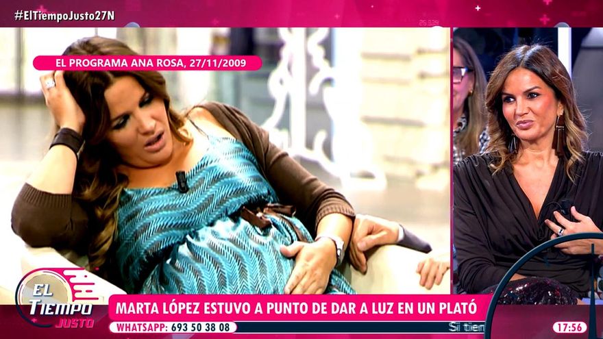 Marta López recuerda el día que casi dio a luz en un plató de Telecinco: "Me puse malísima y empecé con contracciones"