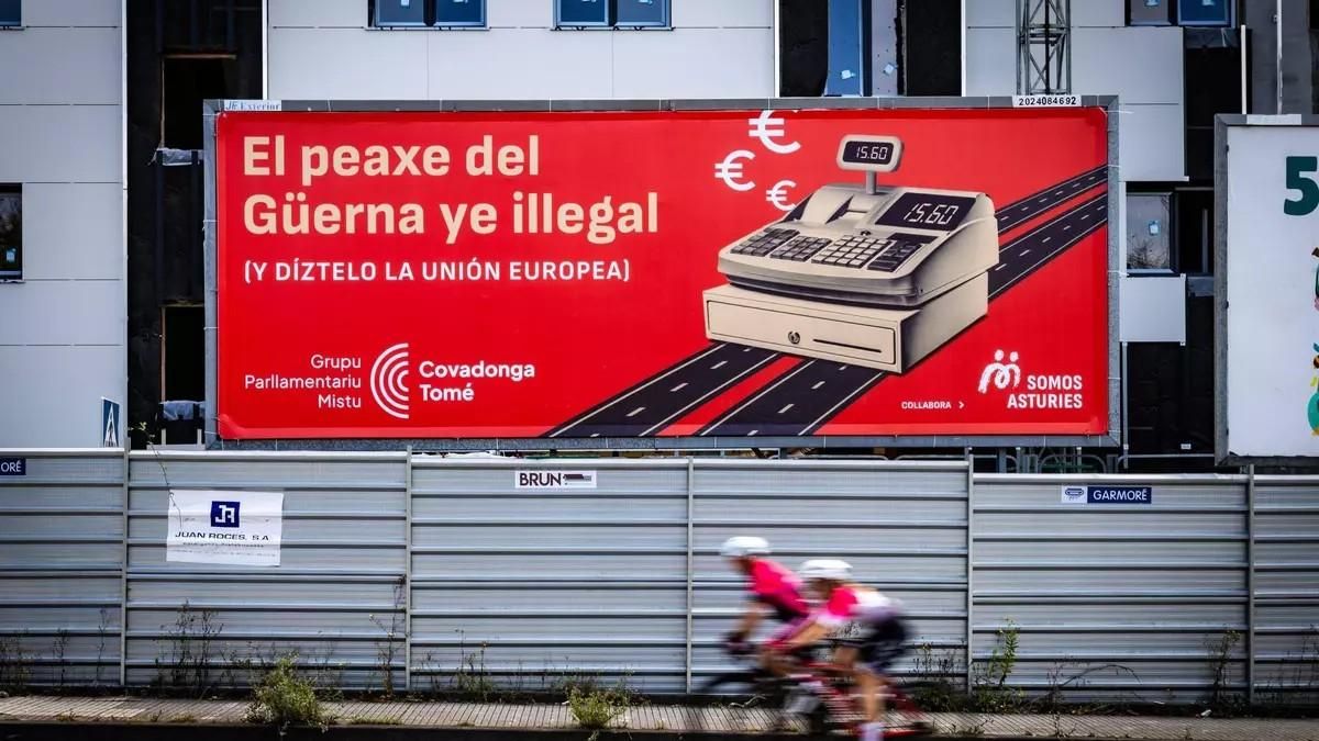 Cartel de la campaña informativa y de movilización social contra el cobro del peaje del Huerna.