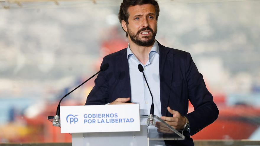 El presidente del PP, Pablo Casado,