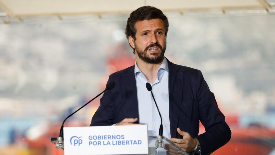 El presidente del PP, Pablo Casado,