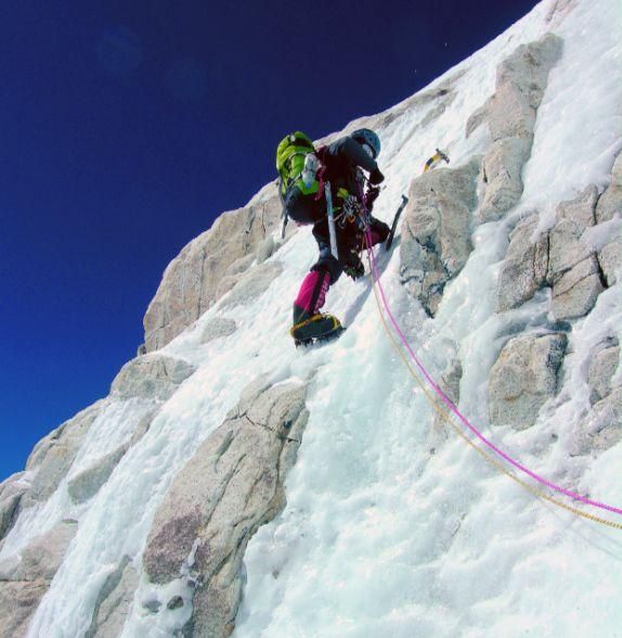 Patrice, el segundo día de ascensión, a 6.600 metros.