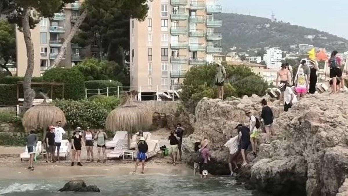 "Somos la isla defendiéndose": varios activistas toman una cala para denunciar la privatización del litoral en Mallorca