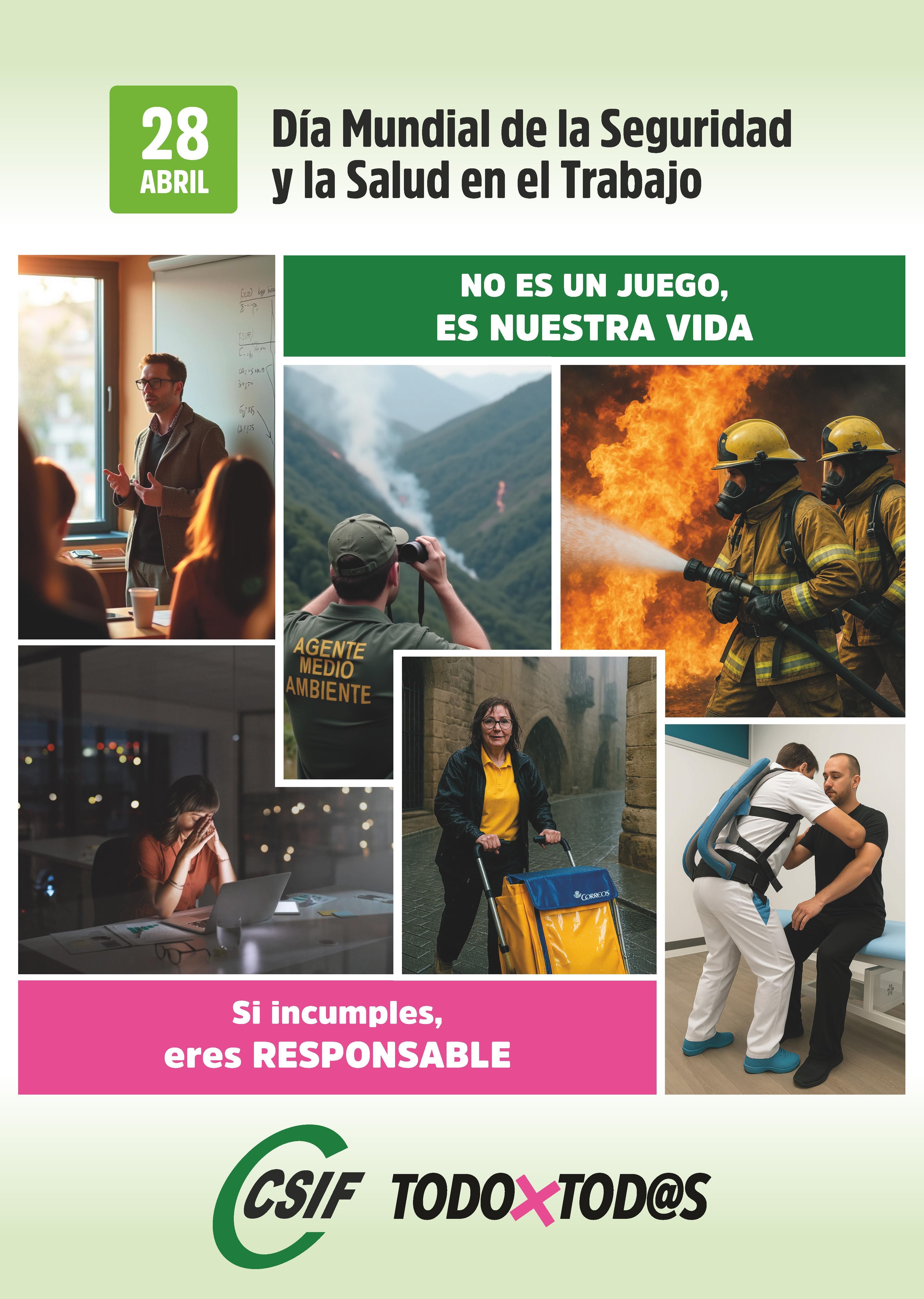 Día Mundial de la Seguridad y la Salud en el Trabajo, cartel de CSIF La Rioja