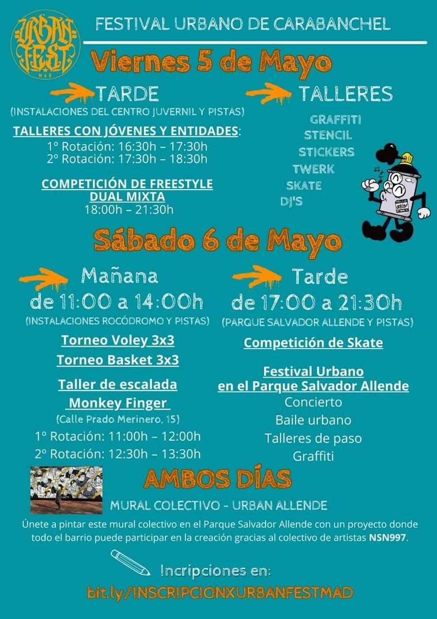 Programación del Festibal Urbano de Carabanchel