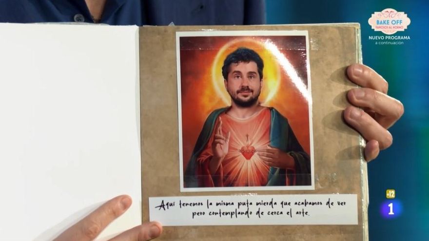 'La Revuelta' se ríe con la creación de un fan de Sergio Bezos como la estampita de la vaquilla del 'Grand Prix'