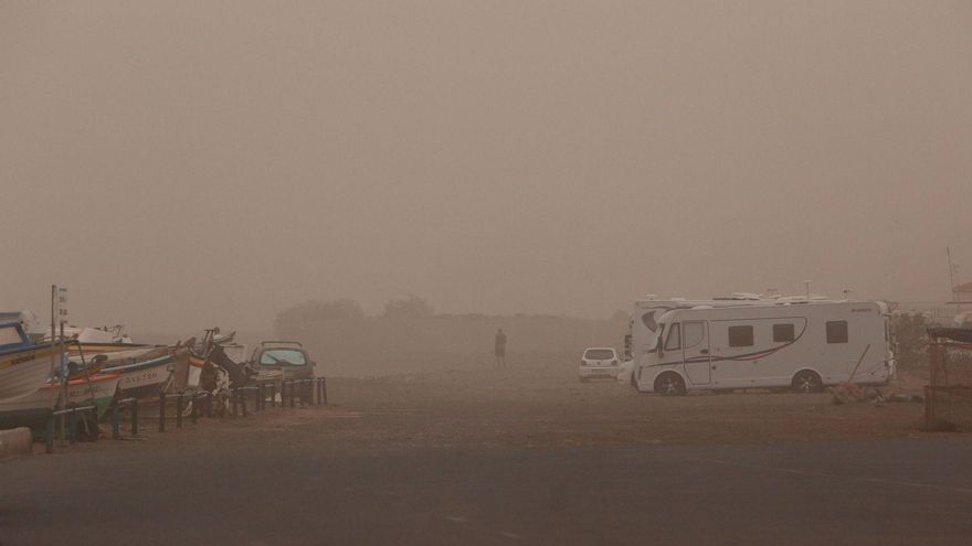Efectos de la calima en Canarias en febrero de 2020