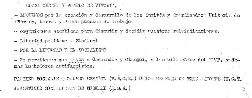 Pensamiento del PSOE en 1975