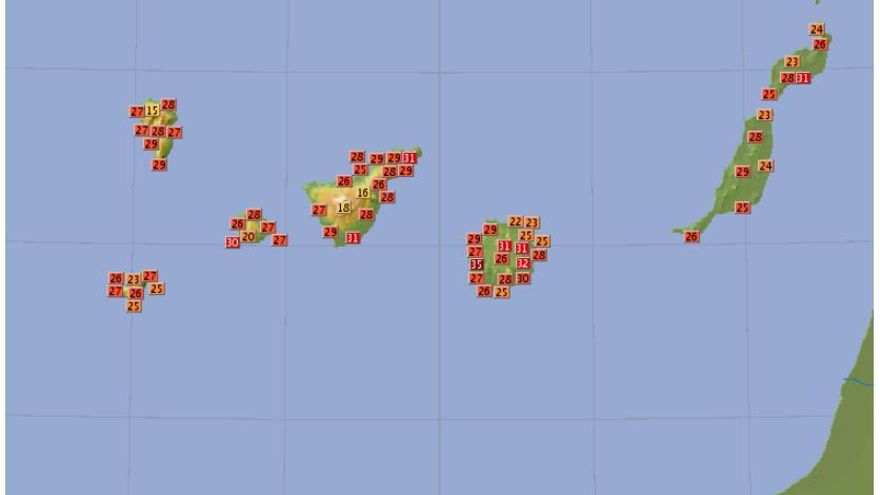 La Aemet amplia los avisos amarillos en Canarias: calor, calima y viento hasta el viernes