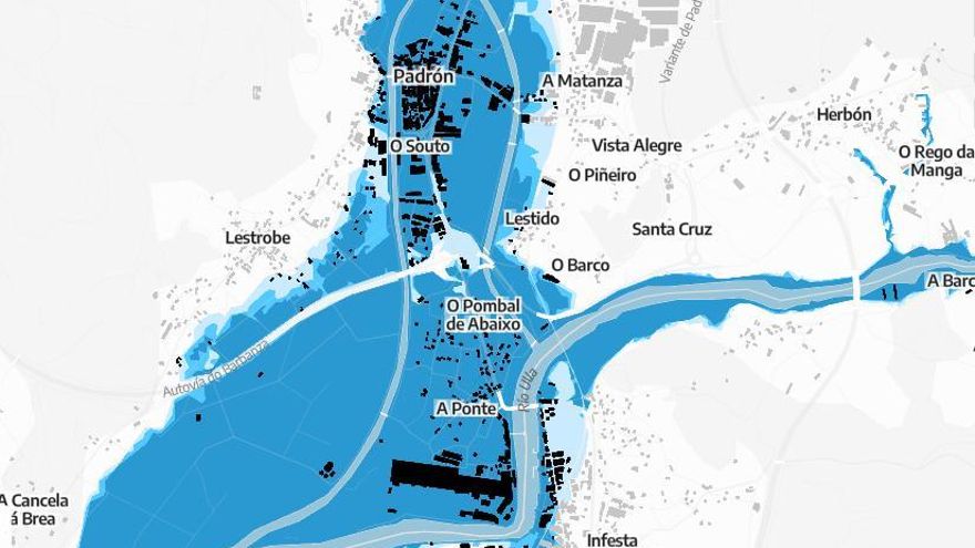 Casi 45.000 viviendas están construidas en terrenos inundables en Galicia: el mapa de los municipios más afectados