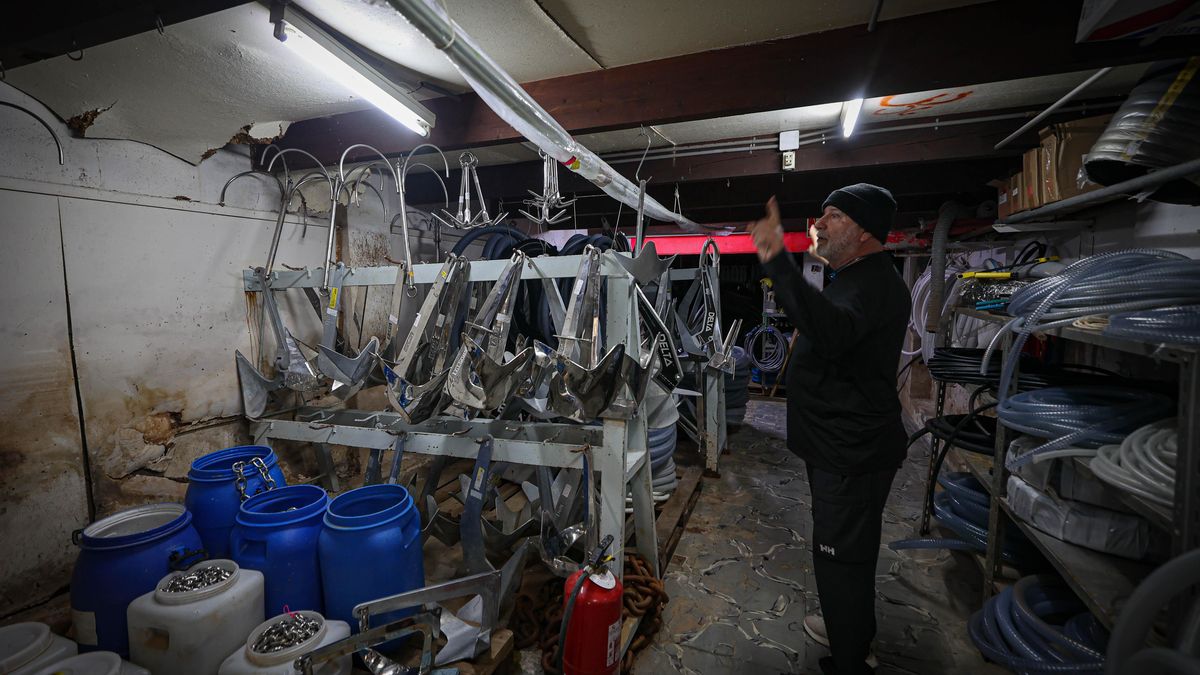 El almacén de la Náutica Ereso, de donde estuvieron semanas extrayendo agua.