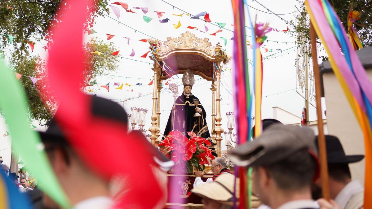 Imagen de San Benito Abad, en la romería en su honor en La Laguna.