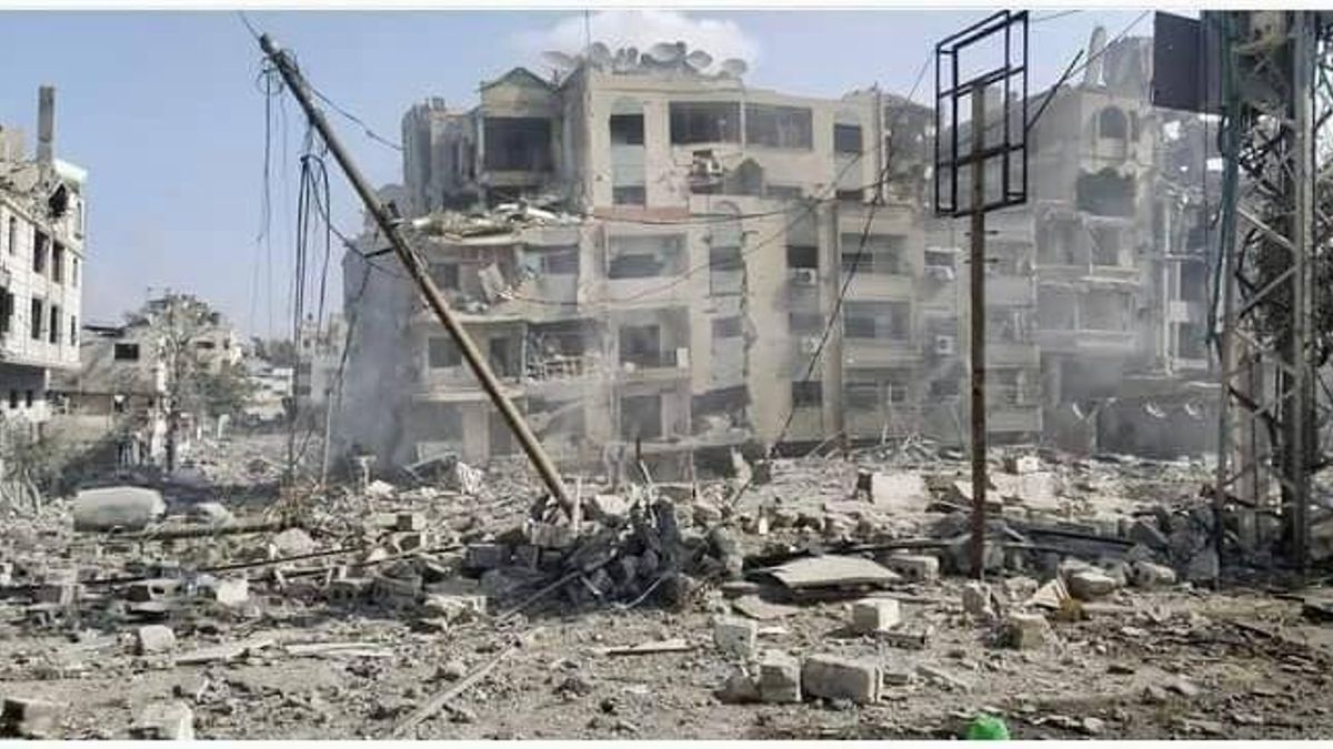 Vivienda del español Mohammed Krayem, hermano de Nisrin, atrapado en Gaza con su esposa e hijos de seis y un años, destrozada por un misil israelí.