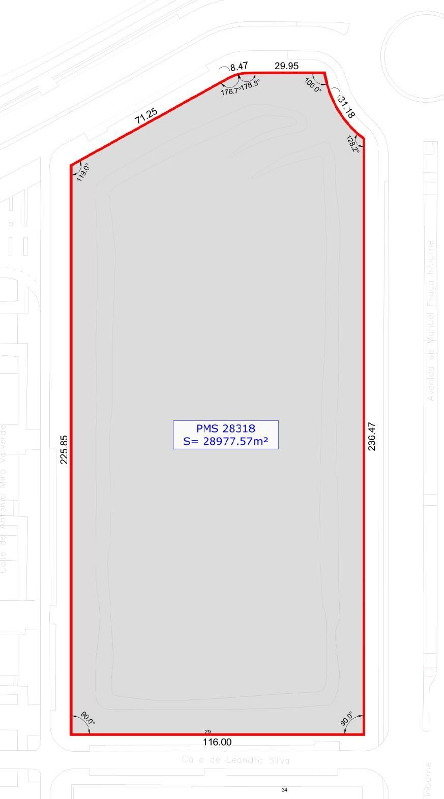 Medidas de la parcela puesta a la venta por el Ayuntamiento de Madrid junto al circuito de F1