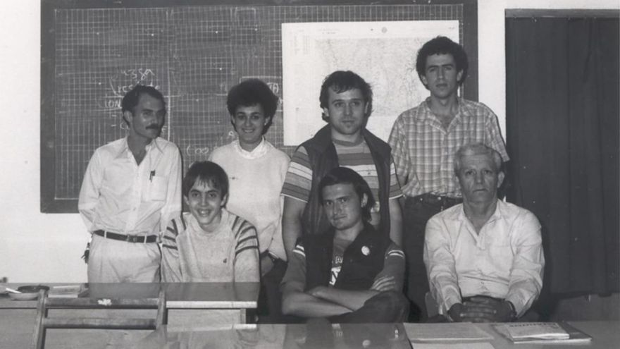 Los fundadores de la Asociación Astronómica de La Palma en 1987.