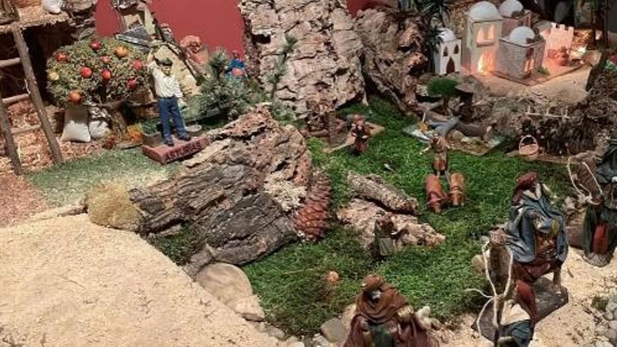 Musgo en belén navideño