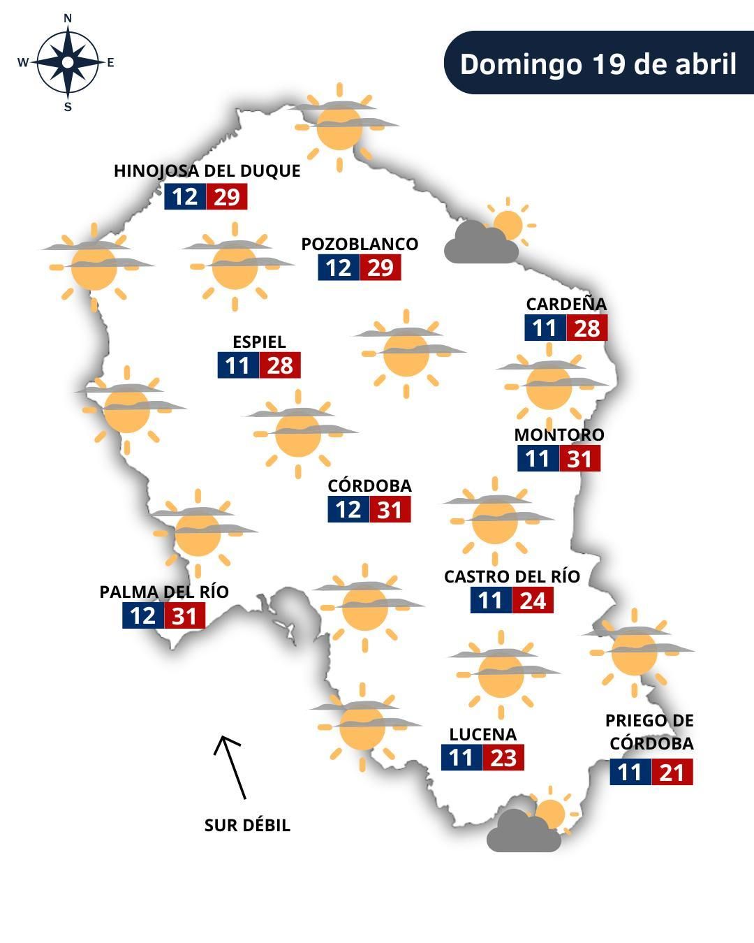 El tiempo este domingo en Córdoba
