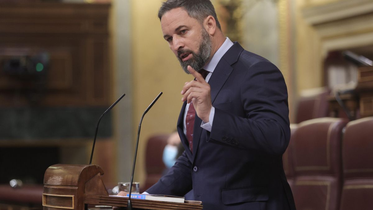 El líder de Vox, Santiago Abascal, interviene en una sesión de control al Gobierno en el Congreso de los Diputados