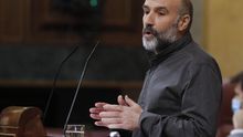 El diputado del BNG, Néstor Rego, durante su intervención en el del pleno del Congreso que debate este miércoles la quinta prórroga del estado de alarma