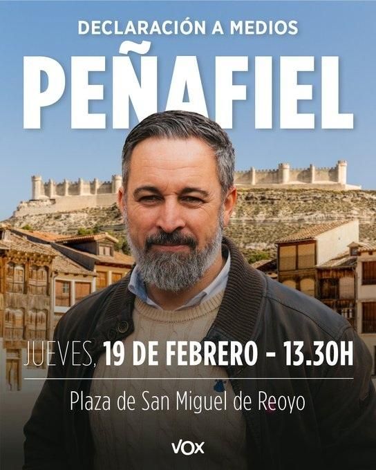 Santiago Abascal visita Peñafiel, Valladolid